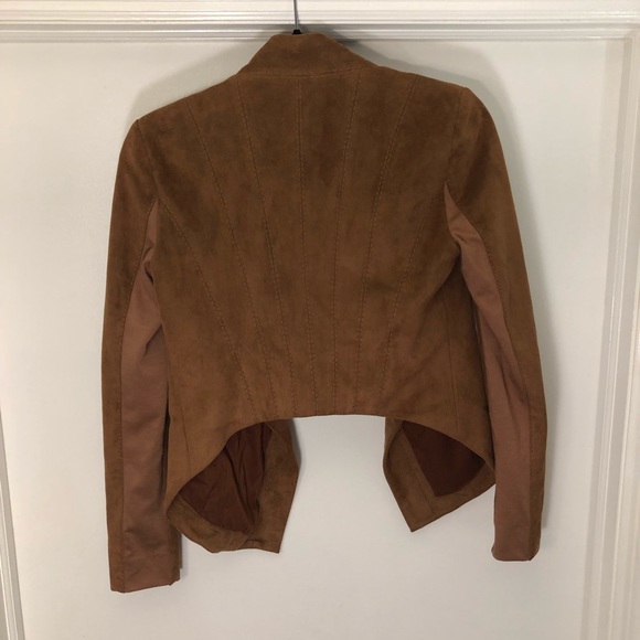 BCBG MaxAzria Brown Faux Suede Cropped Jacket - Picture 2 of 3